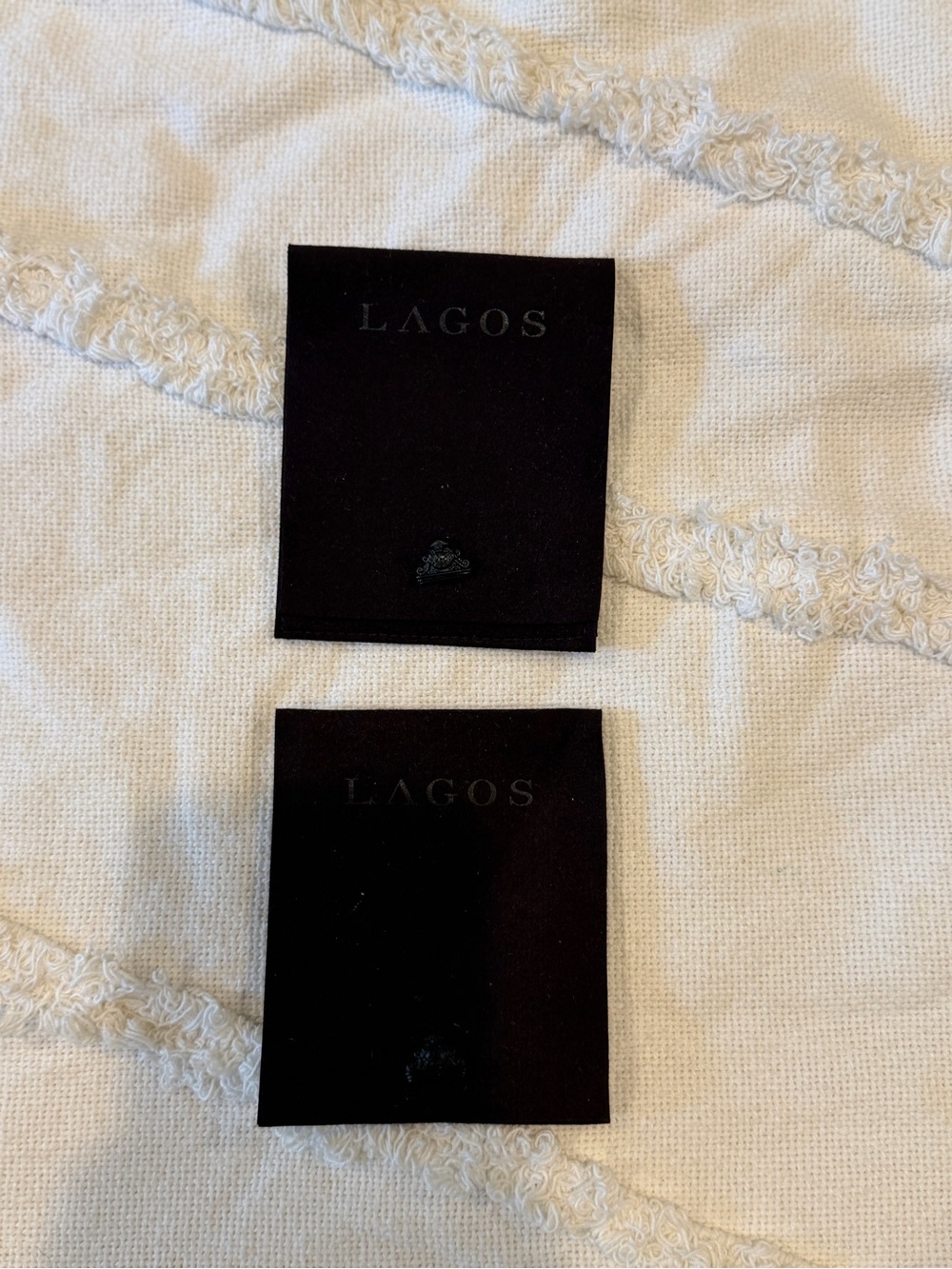LAGOS Black Velvet Jewelry Pouches - Pair